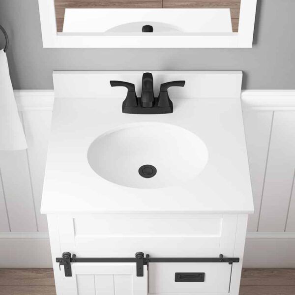 Style Selections Morriston 24-in White Undermount Single Sink Bathroom Vanity with White Engineered Stone Top
