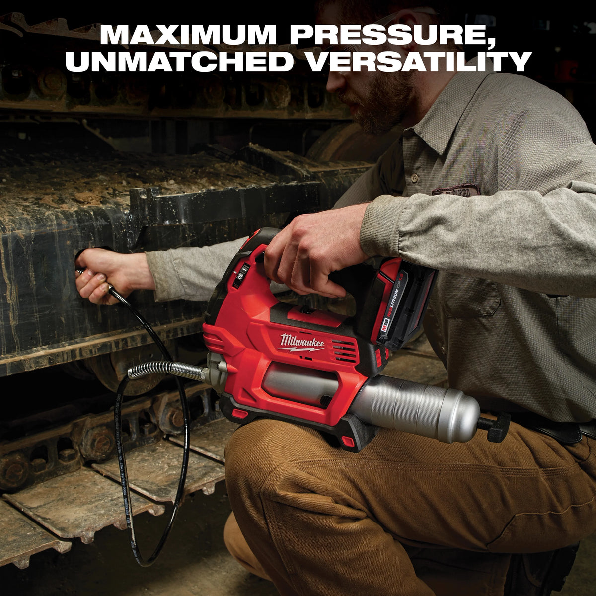 Milwaukee M18 18-Volt Lithium-Ion Cordless 2-Speed Grease Gun Kit with Two HIGH OUTPUT XC 6.0Ah Batteries