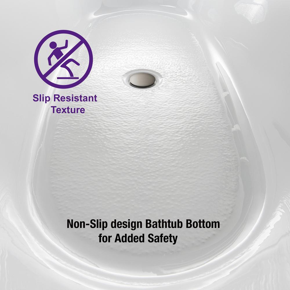 Saber 67 in. Acrylic Freestanding Double Slipper Flat Bottom Soaking Bathtub with Drain and Overflow Included in White - Super Arbor