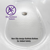 Saber 67 in. Acrylic Freestanding Double Slipper Flat Bottom Soaking Bathtub with Drain and Overflow Included in White - Super Arbor