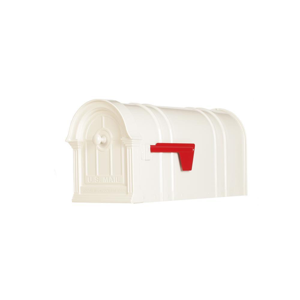 Manchester Steel and Aluminum White Post Mount Mailbox - Super Arbor