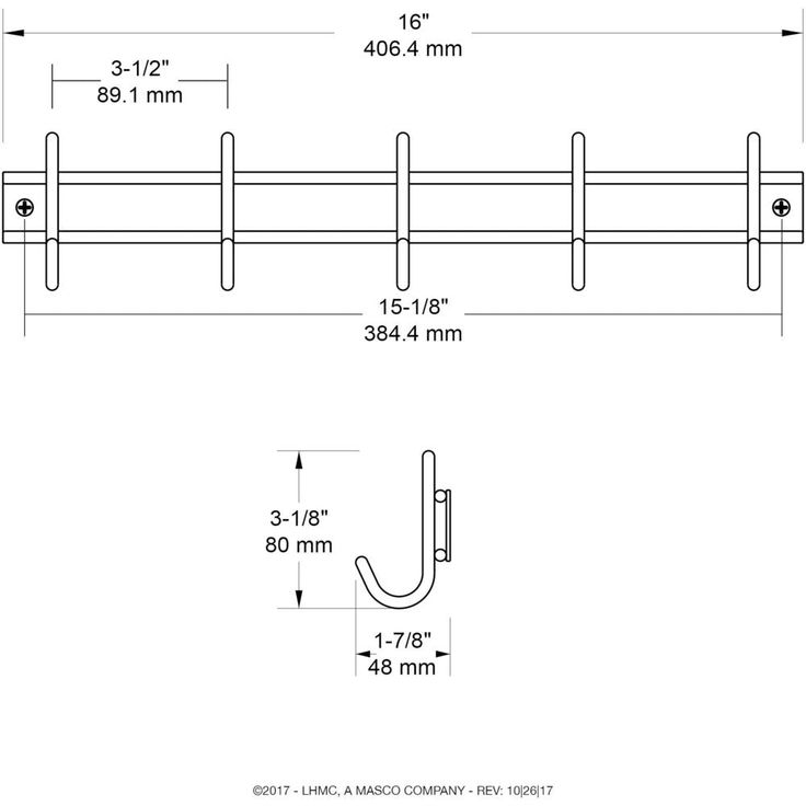 Lucerne 16 in. Satin Nickel Hook Rack