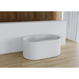 Palmer 56 in. Acrylic Flatbottom Freestanding Bathtub in White - Super Arbor