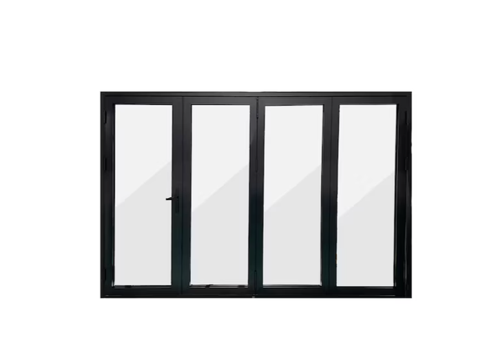 Eris Bifold Doors 120-in x 80-in 3-in Low-e Argon Black Aluminum Folding Left-Hand Outswing Patio Door