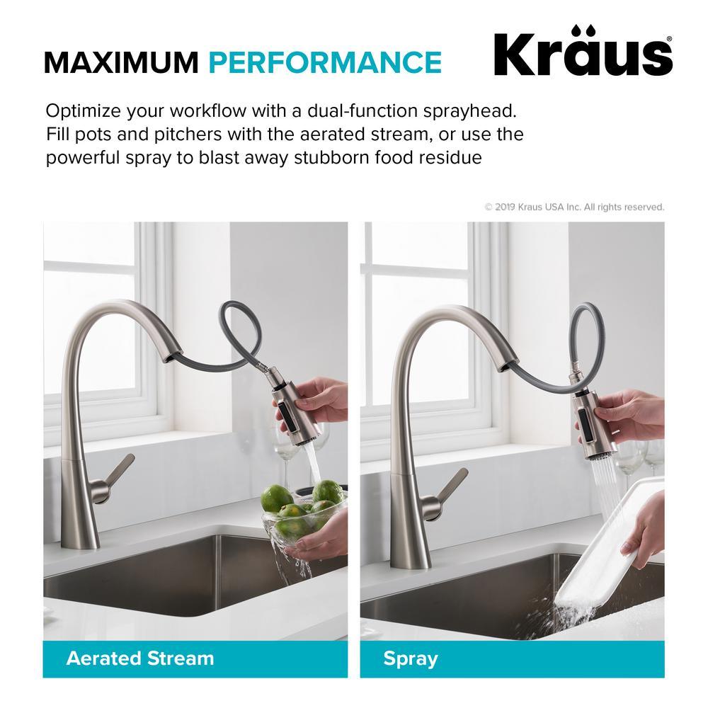Nolen Single-Handle Pull-Down Sprayer Kitchen Faucet with 2-Function Sprayhead in all-Brite Spot Free Stainless Steel - Super Arbor