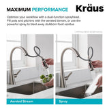 Nolen Single-Handle Pull-Down Sprayer Kitchen Faucet with 2-Function Sprayhead in all-Brite Spot Free Stainless Steel - Super Arbor