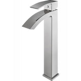 Single Hole Single-Handle Vessel Bathroom Faucet in Brushed Nickel - Super Arbor