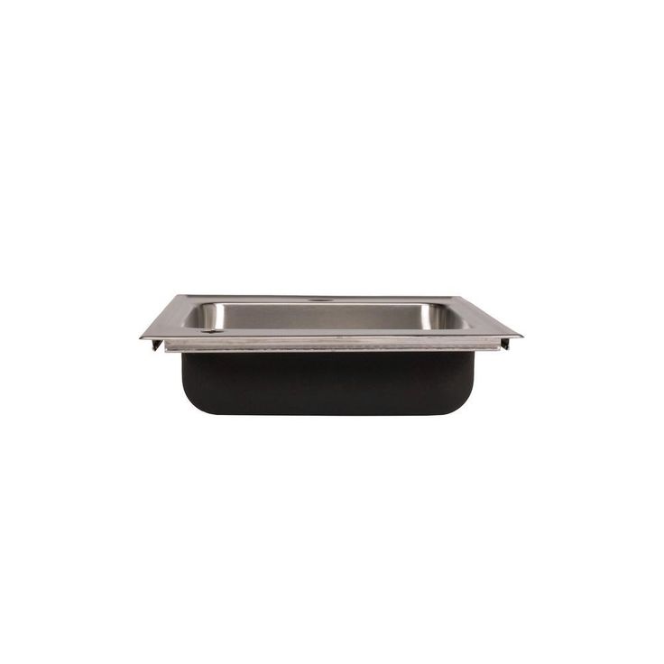 Classroom Sink, Drop-in, 17 in. x 25 in. 1-Compartment, ADA, SS, L/R Faucet Ledges, 6.5 in. Deep, Drain Center Rear