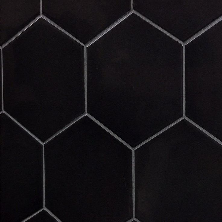 Magen Hex Dark Gray Polished Ceramic Hexagon Tile