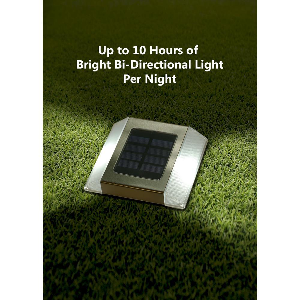 Stainless Steel Integrated 2-LED Solar Deck and Path Light (2-Pack) - Super Arbor
