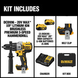 20-Volt MAX XR Lithium-Ion Cordless Premium Brushless Hammer Drill with (2) Batteries 5.0Ah, Charger and Hard Case - Super Arbor
