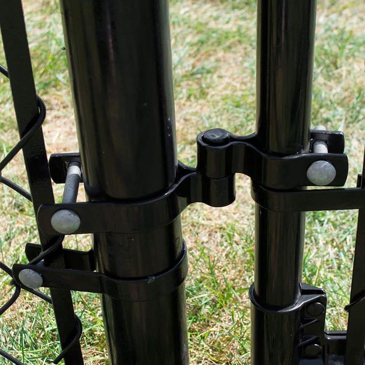 Everbilt 2-3/8 in. Chain Link Fence Black Walk-Through Gate Hardware Set
