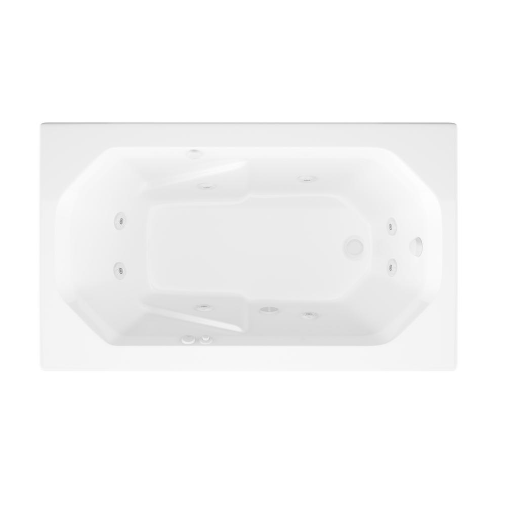 Onyx 5 ft. Rectangular Drop-in Whirlpool Bathtub in White - Super Arbor