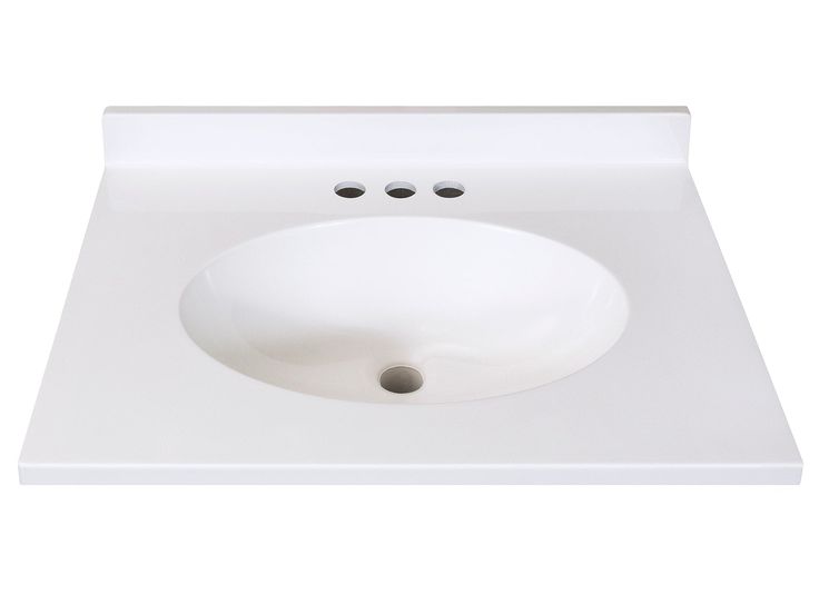 Style Selections Ellenbee 24.5-in White Single Sink Bathroom Vanity with White Cultured Marble Top