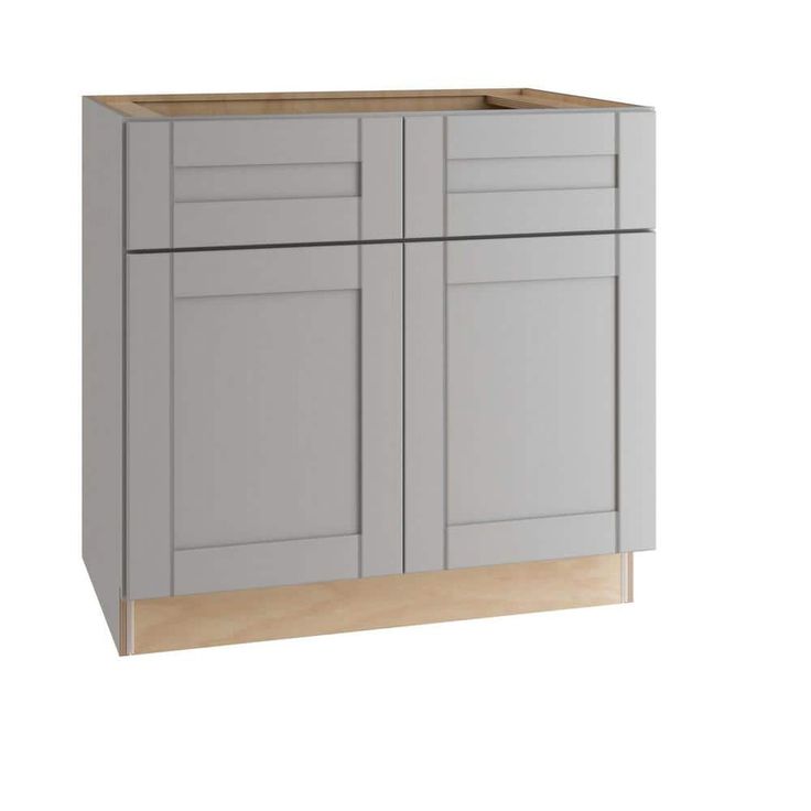 Home Decorators Collection Washington Veiled Gray Plywood Shaker Assembled Vanity Sink Base Kitchen Cabinet Sft Cls 33 in W x 21 in D x 34.5 in H