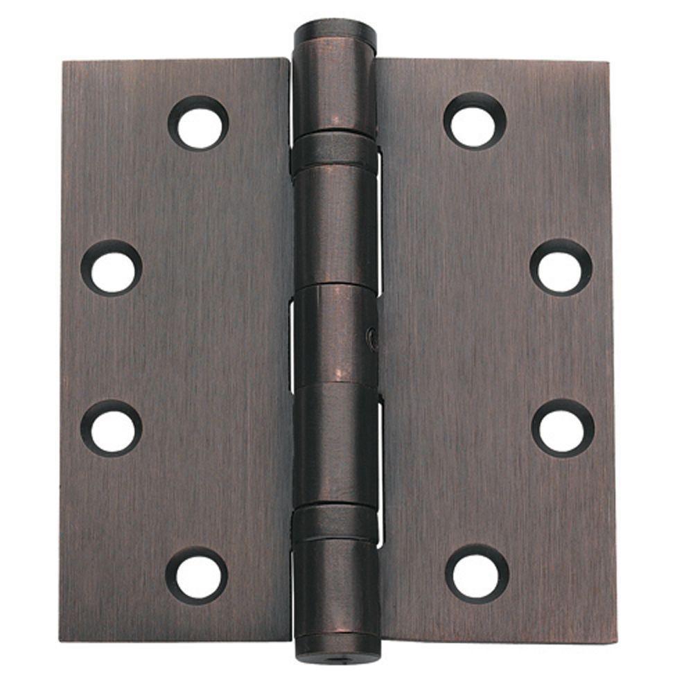 4.5 in. x 4 in. Oil-Rubbed Bronze Ball Bearing Non-Removable Steel Hinge with 5/32 in. Radius (Set of 3) - Super Arbor
