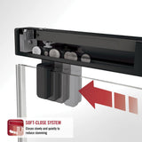 Everly 60 in. x 59-1/4 in. Mod Semi-Frameless Sliding Bathtub Door in Matte Black and 1/4 in. (6mm) Rain Glass - Super Arbor