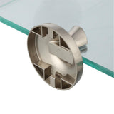 8 in. W Glass Corner Shelf in Brushed Nickel - Super Arbor