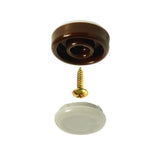 1 in. Round Chocolate Brown Self Stick or Screw On Floor Protector Chair Glides/Slider Feet (Set of 8)