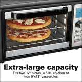 1500 W 6-Slice Stainless Steel Digital Countertop Oven with Convection and Rotisserie