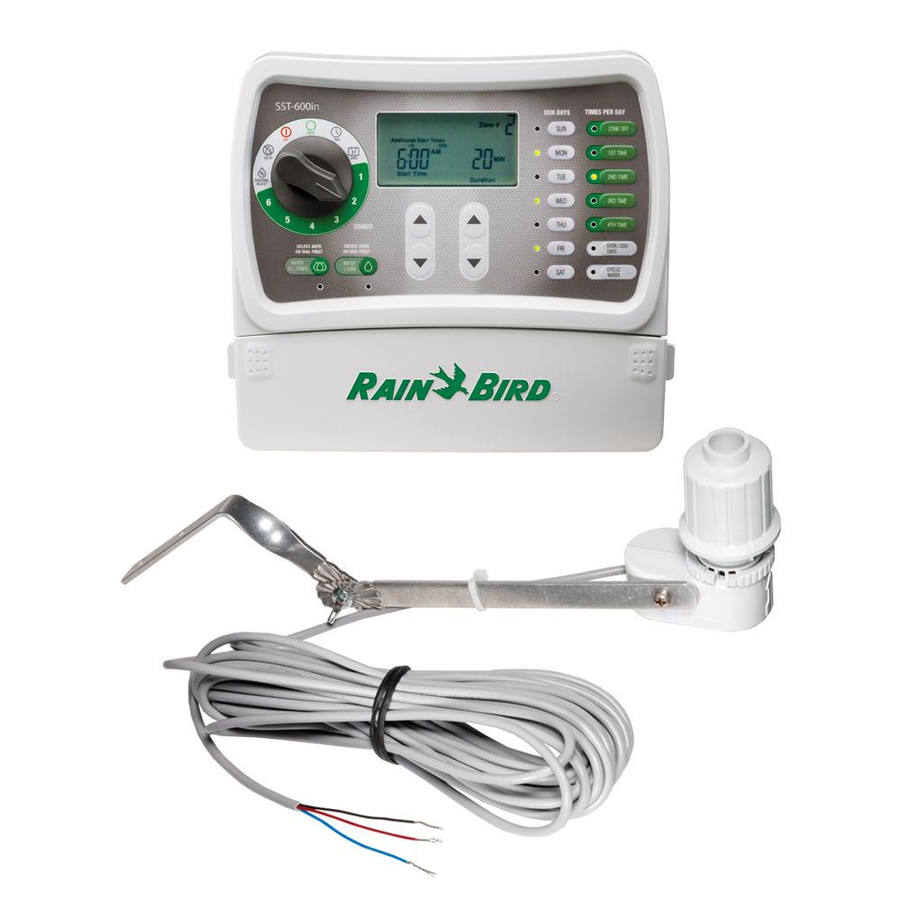 6-Station Indoor Simple-To-Set Irrigation Timer and Wired Rain Sensor Bundle - Super Arbor