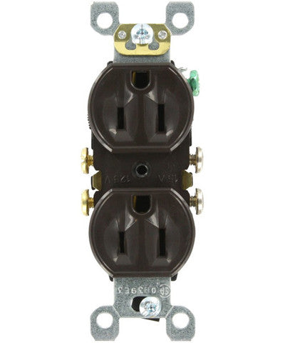 Leviton 15 Amp Residential Grade Grounding Duplex Outlet, Ivory (10-Pack)
