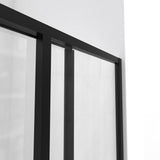 Cornerview 36 in. D x 36 in. W Framed Sliding Shower Kit in Satin Black with Shower Base in White, Corner Drain - Super Arbor