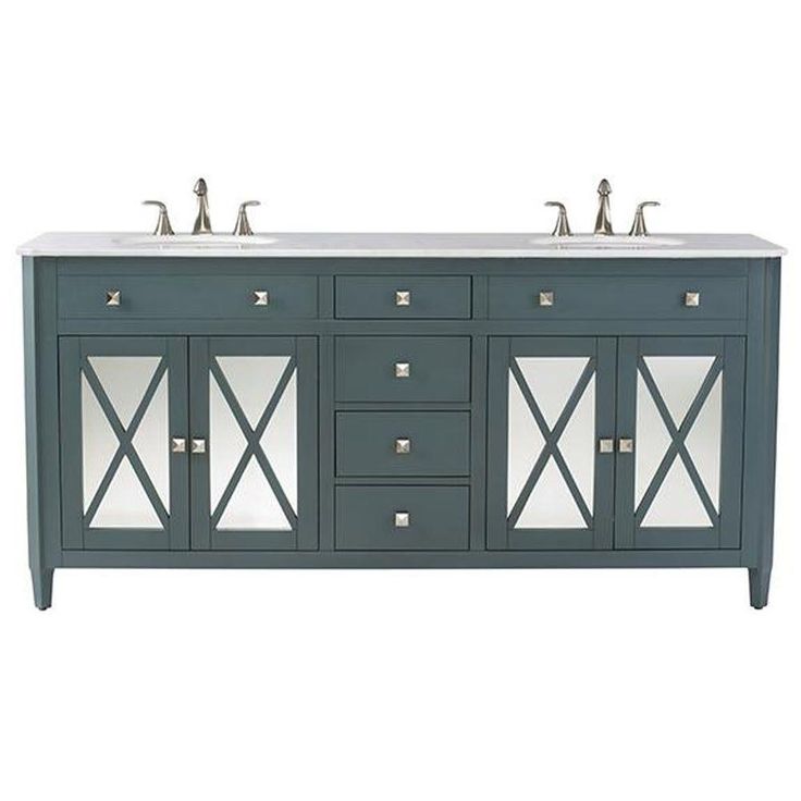Barcelona 73 in. W x 22 in. D Double Bath Vanity in White with Granite Vanity Top in Grey and White Sink