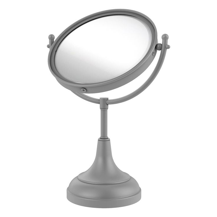 Allied Brass 8-in x 15-in Matte White Double-Sided Magnifying Countertop Vanity Mirror