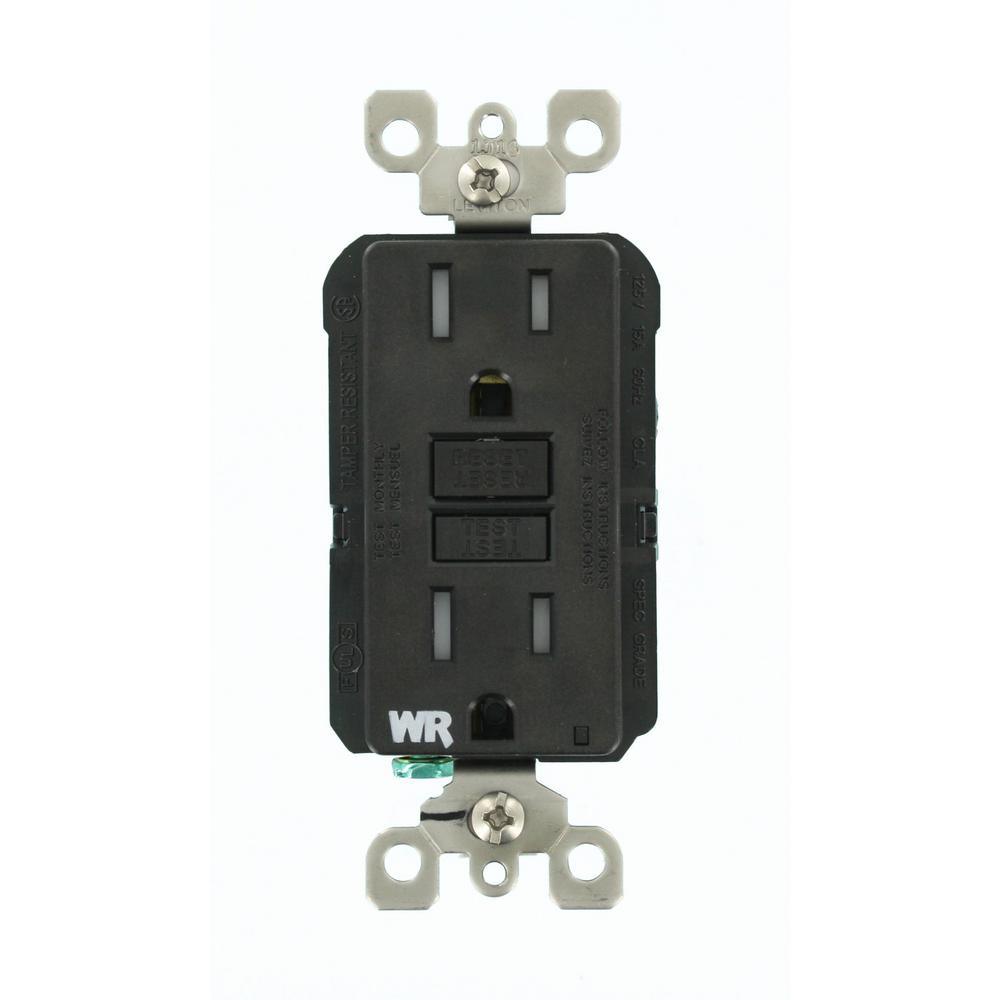 15 Amp 125-Volt Duplex Self-Test Tamper Resistant/Weather Resistant GFCI Outlet, White - Super Arbor