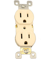 Leviton 15 Amp Residential Grade Grounding Duplex Outlet, Ivory (10-Pack)
