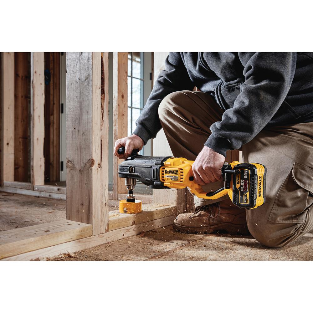 FLEXVOLT 60-Volt MAX Lithium-Ion Cordless Brushless 1/2 in. Stud and Joist Drill Kit W/9.0 Ah Pack, Tool Bag and Charger - Super Arbor