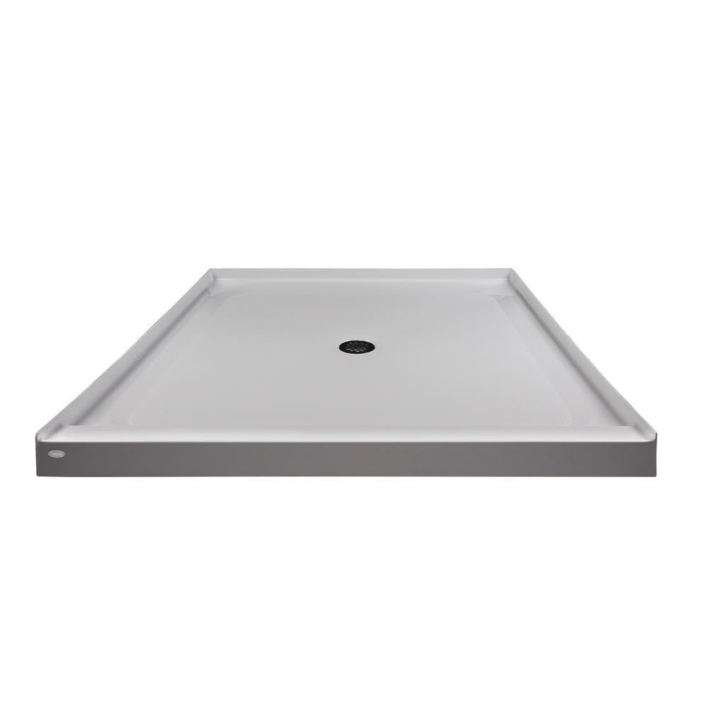 48 in. x 48 in. Center Drain 3.19 in. Shower Base in White - Super Arbor