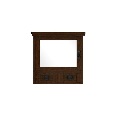 23.5 in. W x 22.75 in. H Framed Rectangular  Bathroom Vanity Mirror in Dark Oak - Super Arbor