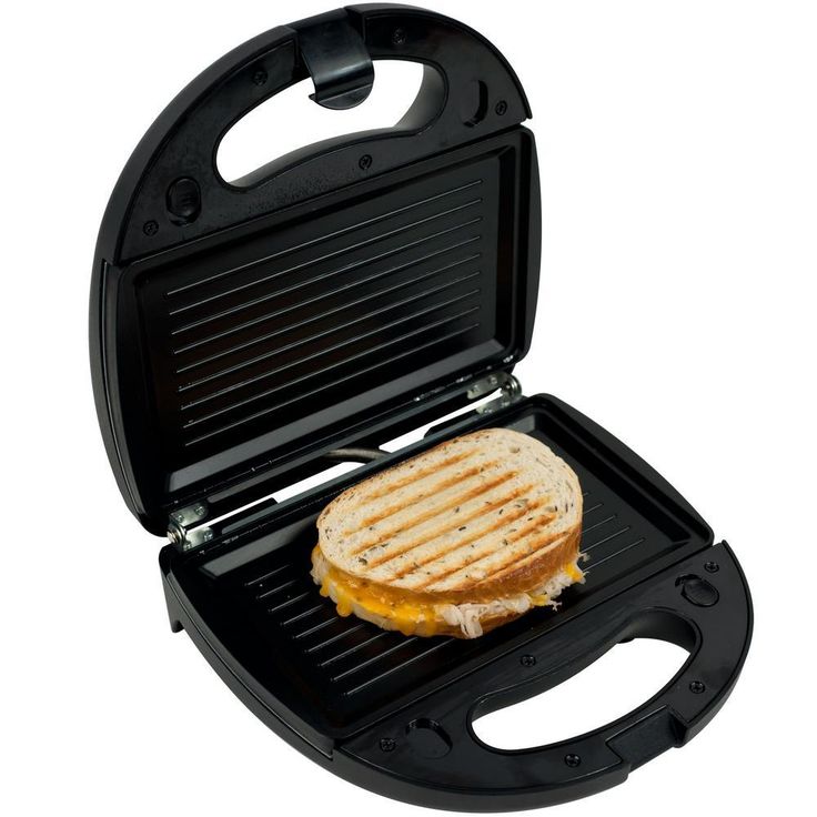 3-in-1 750-Watt Black Panini Press with Removable Plates