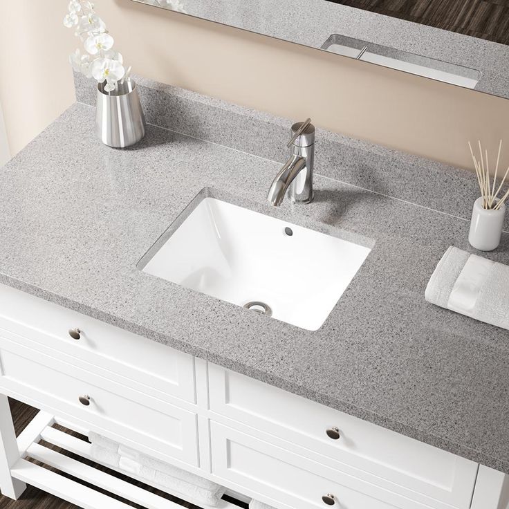 MR Direct Undermount Porcelain Bathroom Sink in White with Pop-Up Drain in Chrome