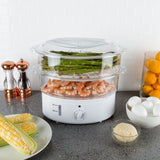 6.3 Qt. White Rice Cooker with Built-In Timer and Locking Lid