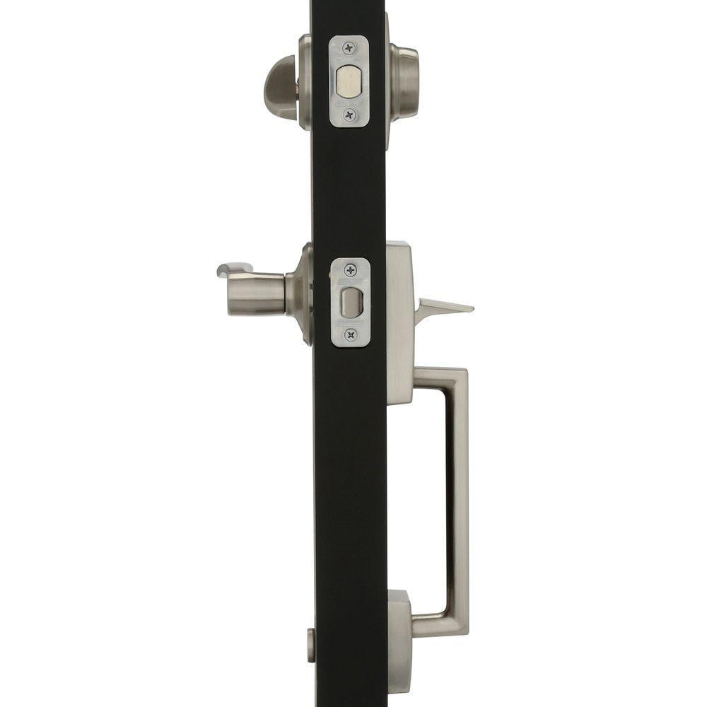 Century Satin Nickel Single Cylinder Deadbolt with Right Handed Merano Lever Door Handleset - Super Arbor