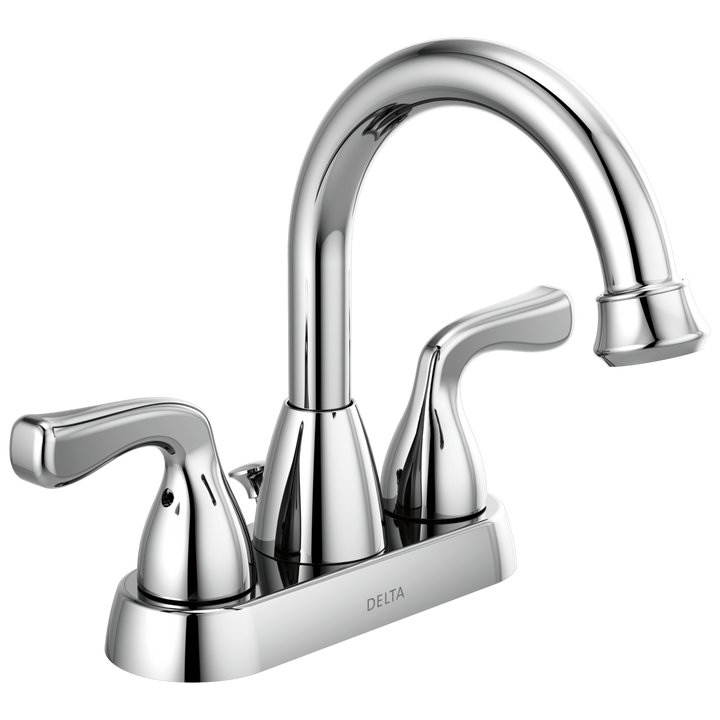 Delta Foundations Chrome 2-Handle 4-in Centerset WaterSense Bathroom Sink Faucet with Drain