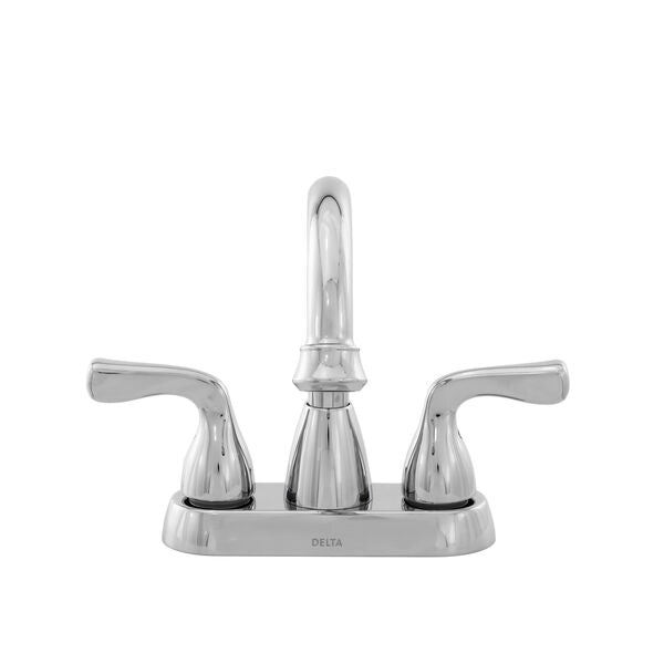 Delta Foundations Chrome 2-Handle 4-in Centerset WaterSense Bathroom Sink Faucet with Drain