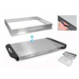 3-Burner 15 in. Stainless Steel Food Warming Tray / Buffet Server / Hot Plate