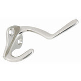 3 in. Satin Nickel Double Hat and Coat Hook (5 per Pack)