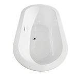 Soho 59.75 in. Acrylic Flatbottom Center Drain Soaking Tub in White - Super Arbor