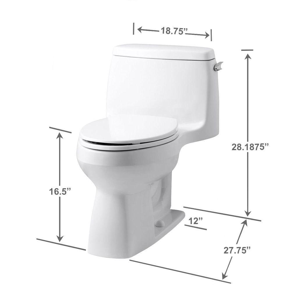 Santa Rosa Comfort Height 1-Piece 1.28 GPF Compact Single Flush Elongated Toilet in White, Seat Included (3-Pack) - Super Arbor