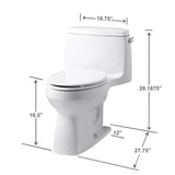 Santa Rosa Comfort Height 1-Piece 1.28 GPF Compact Single Flush Elongated Toilet in White, Seat Included (3-Pack) - Super Arbor