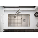 Avenue Drop-in/Undermount Stainless Steel 33 in. Single Bowl Kitchen Sink with Bottom Grid - Super Arbor