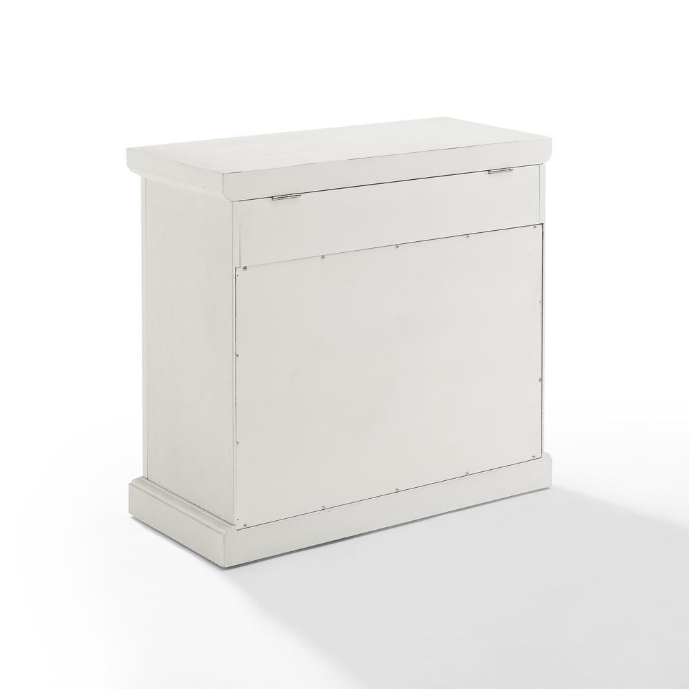 Seaside Distressed White 31 in. W Lift-Top Linen Hamper - Super Arbor