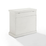 Seaside Distressed White 31 in. W Lift-Top Linen Hamper - Super Arbor