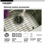 Premiere Gourmet Series Drop-In Stainless Steel 41 in. 4-Hole Triple Bowl Kitchen Sink - Super Arbor