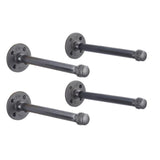 1/2 in. Black Pipe 10 in. L Wall Mounted Shelf Bracket Kit (4-Pack)